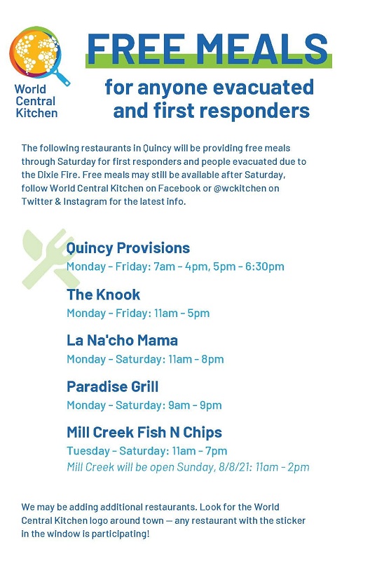 Quincy offer Free Meals