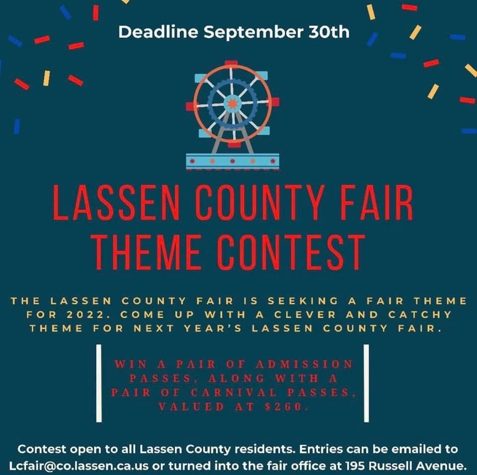 Submit a Winning Theme for Lassen County’s 2022 Fair and WIN!