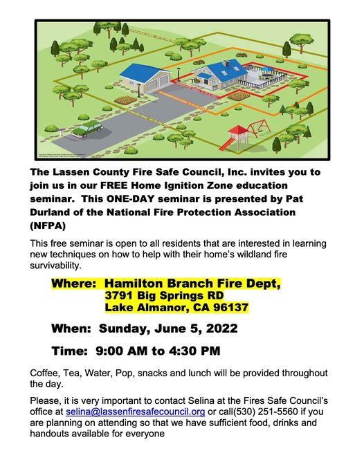 Hamilton Branch FD and Lassen fire Safe Council Educate Home Owners on Home Ignition zone