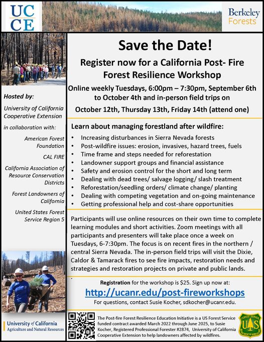 UCCE Educates Forest Landowners in Post Forest Fire Resiliency