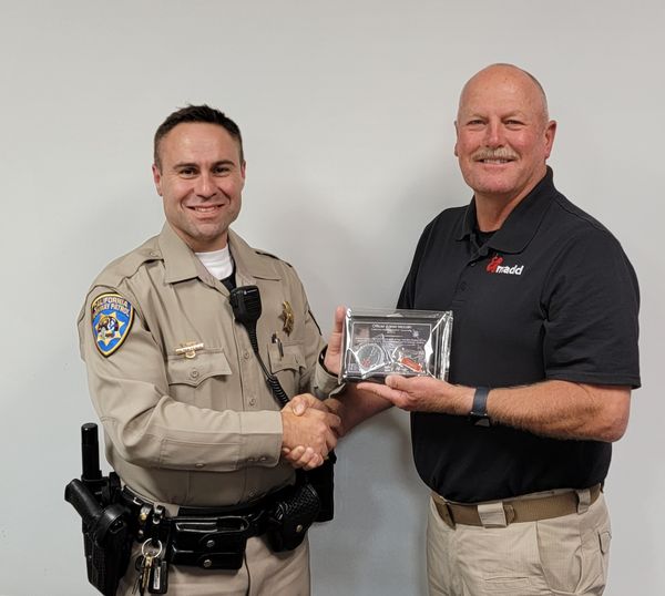 MADD Recognizes Susanville CHP Officer