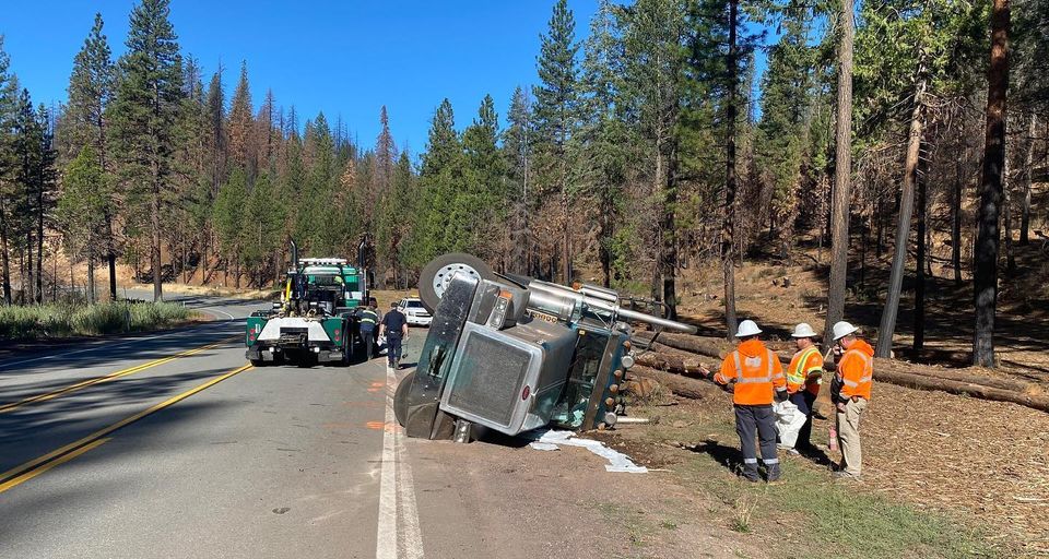 Logging Truck Rollover on HWY 89