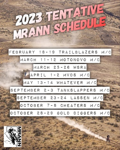 2023 MRANN Championship Schedule.