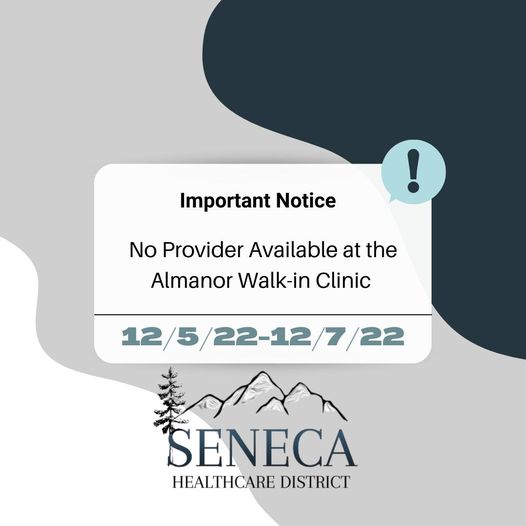 Seneca’s Walk-In Clinic Lacks Provider due to Illness