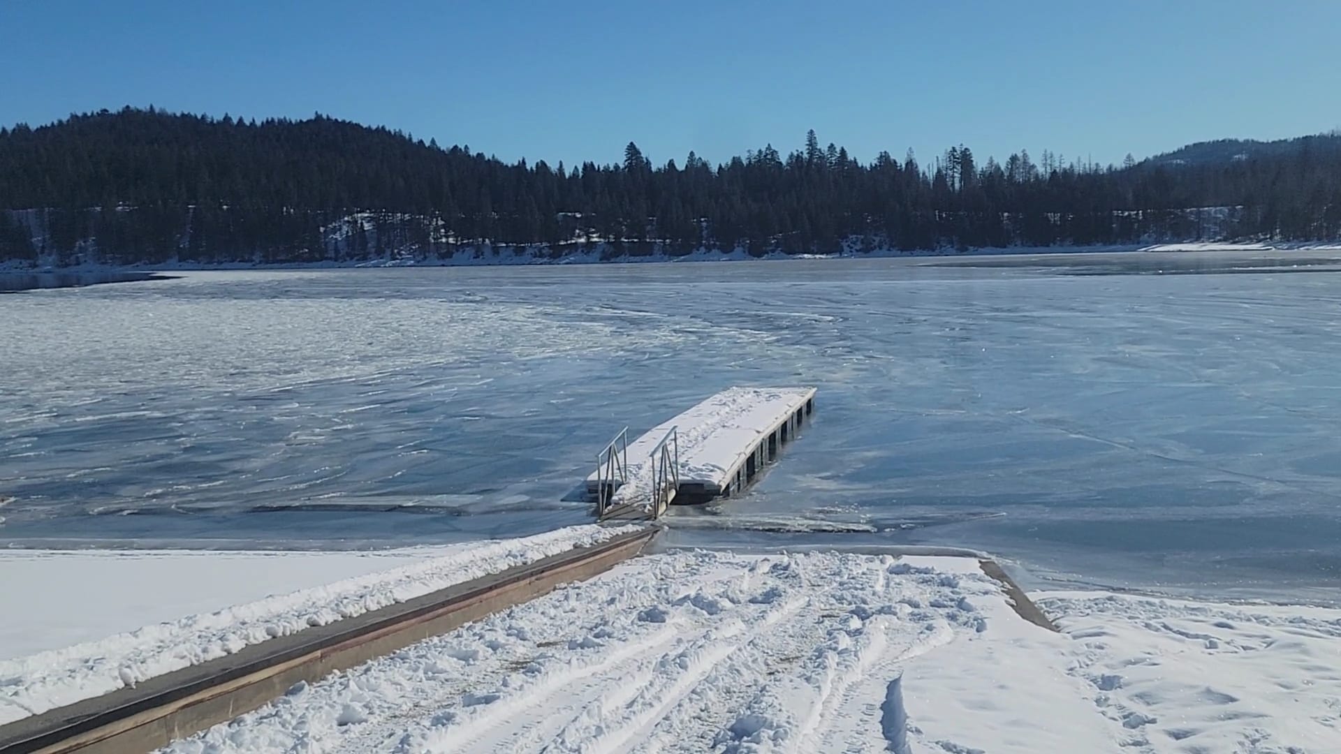 Canyon Dam Boat Launch Frozen Over