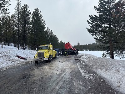 Semi Collision Closes Highway Leaves Three Injured