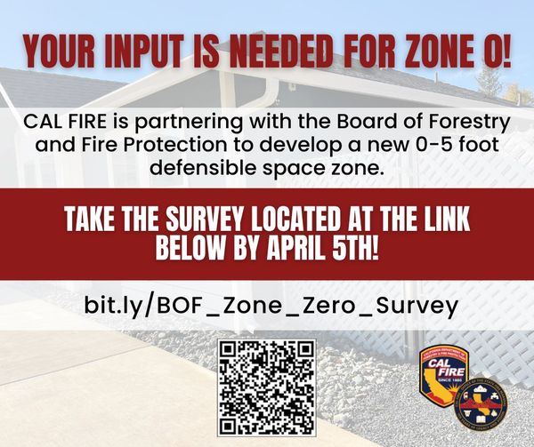 Input Needed for New Cal Fire Defensible Space Zone
