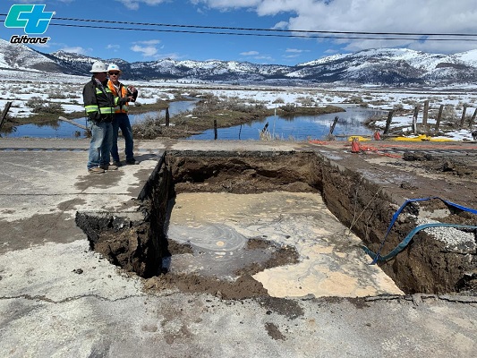 Temporary Repairs to Sinkhole on SR70 Near Beckwourth Gets Highway Reopened