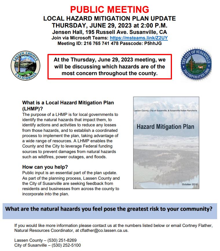 County and City Seek Input on Local Hazard Mitigation Plan Update