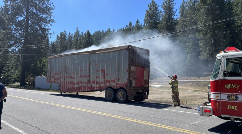 Wood Chip Truck Catches Fire