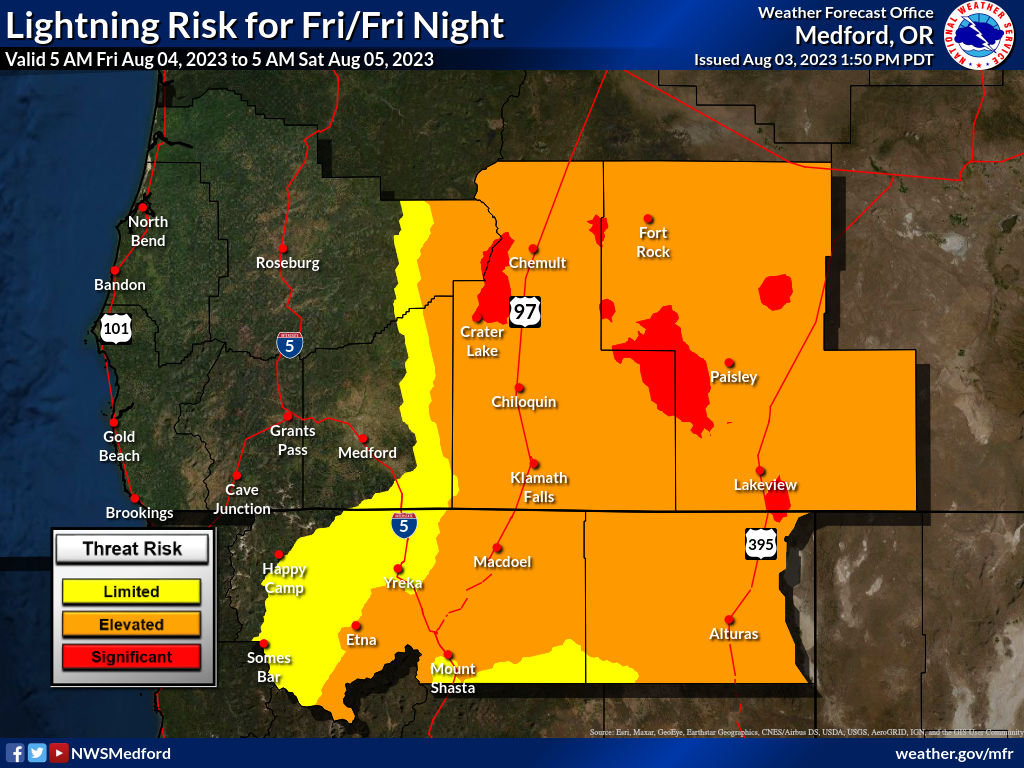 Red Flag Warning Issued for Modoc County Due to Impending Thunderstorms and Lightning