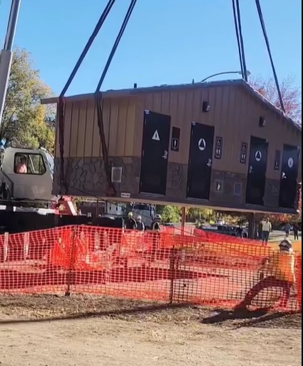 New Restroom Facility Arrives at Memorial Park