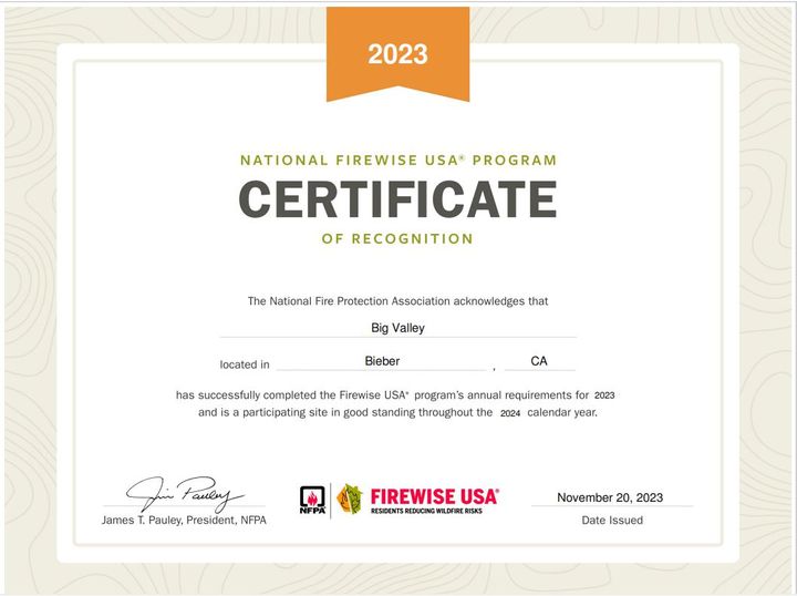 The Lassen Fire Safe Council Welcomes New Firewise Community