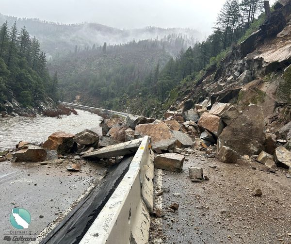 Highway 70 in Feather River Canyon Closed Again Due to Landslide