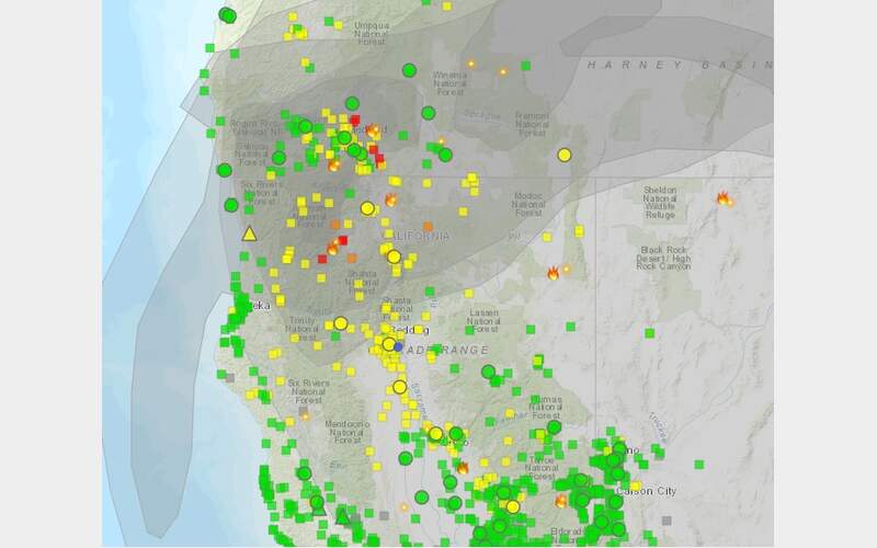 Smoke from Fires Burning Near Oregon Border Drift into the Region