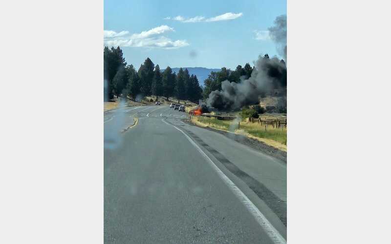 Vehicle Engulfed in Flames Near Janesville; Man Escapes Unharmed