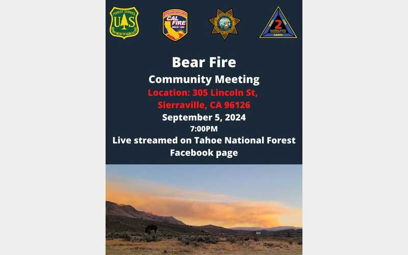 Bear Fire Update: Zero Percent Containment, Community Meeting Scheduled