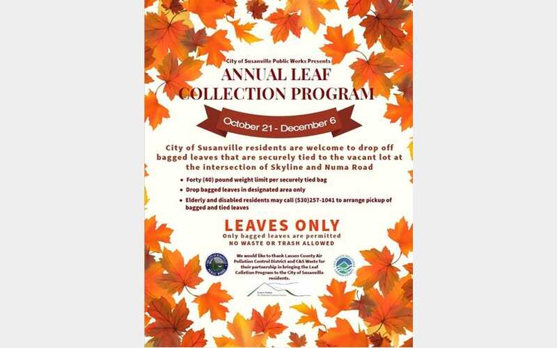 Susanville Annual Leaf Collection Program Kicks Off