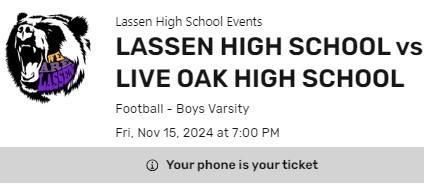 Lassen Football Playoff Game
