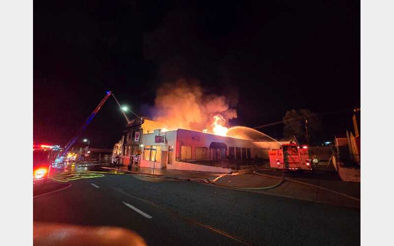 Historic St. Francis Hotel, Utopia Burn in Early Morning Blaze