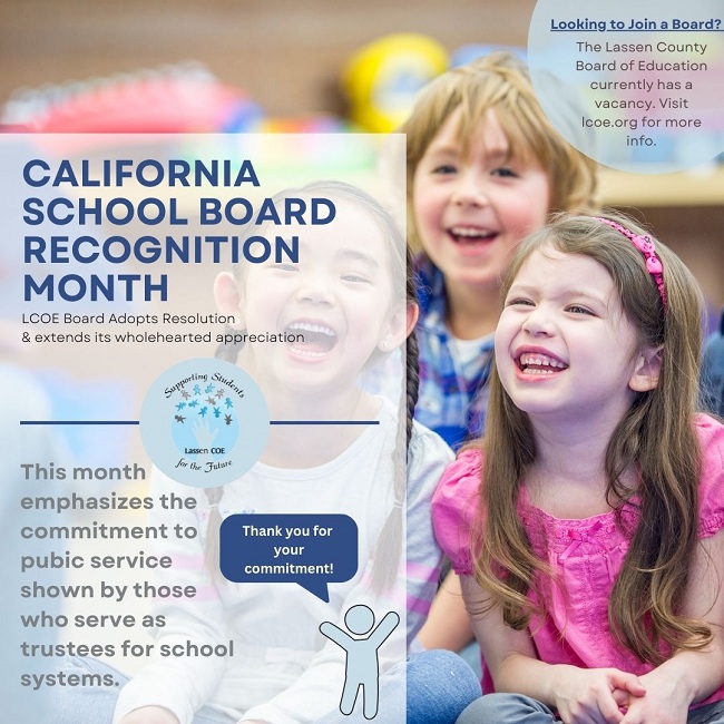 Lassen County Board of Education Adopts Resolution Honoring School Board Recognition Mon
