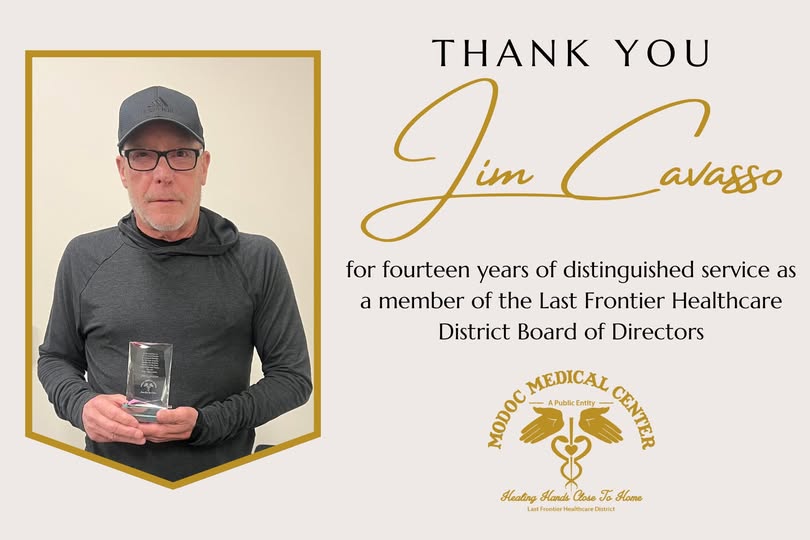 Honoring Jim Cavasso: Celebrating 14 Years of Dedication to Modoc Medical Center