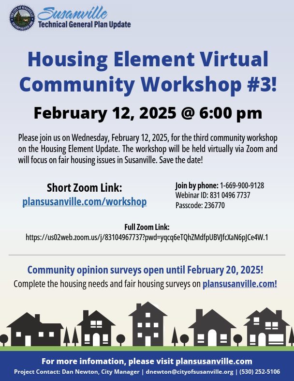 Join the Virtual Housing Element Workshop on February 12, 2025