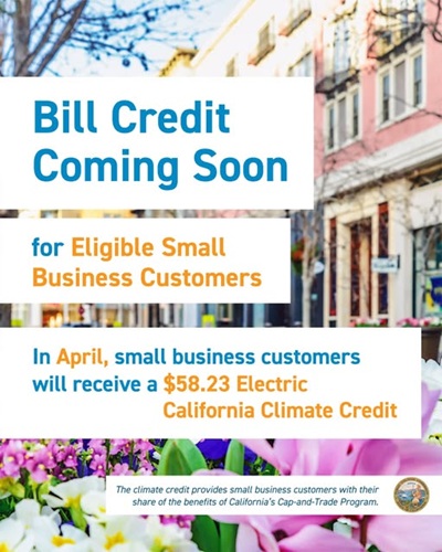 PG&E Small Business Customers to Receive April Climate Credit