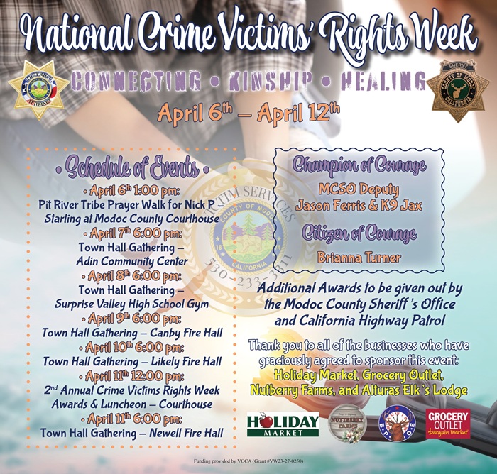 Join Modoc County in Honoring National Crime Victims Rights Week