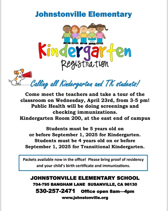 Johnstonville School Kindergarden Roundup