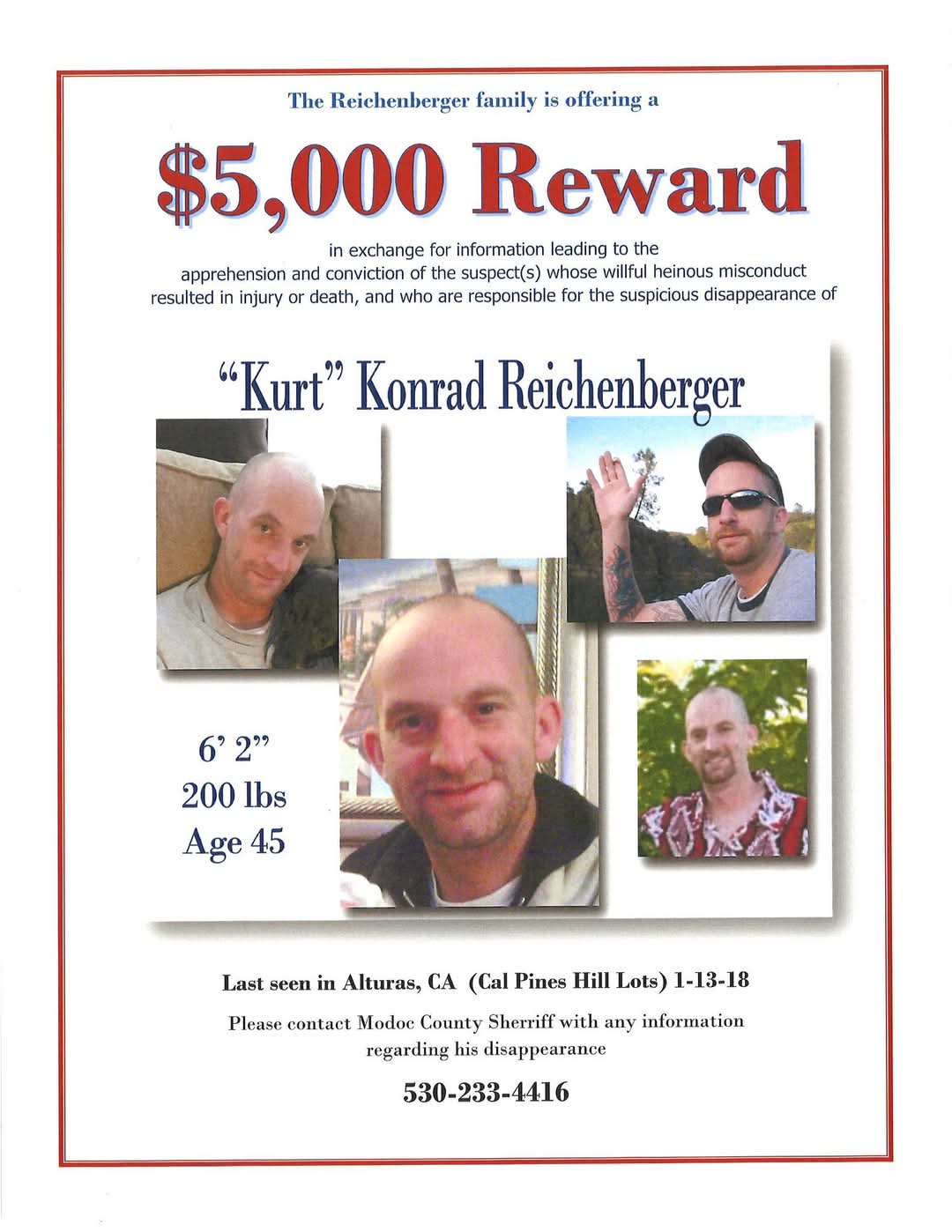 Help Find Missing Person Kurt Reichenberger in Modoc County
