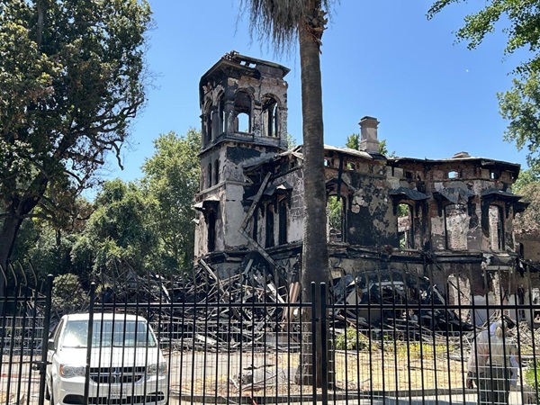 Cleanup of Fire Debris at Bidwell Mansion in Chico Delayed Until After July Fourth
