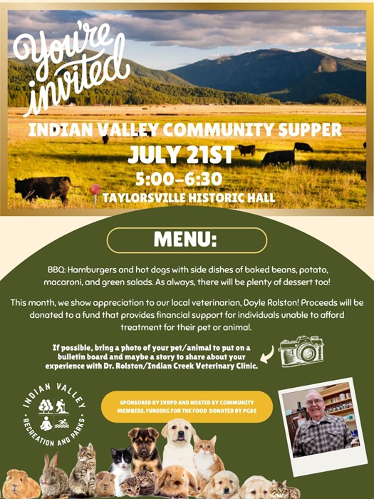 Community Gathers to Honor Veterinarian Doyle Rolston at Indian Valley Supper