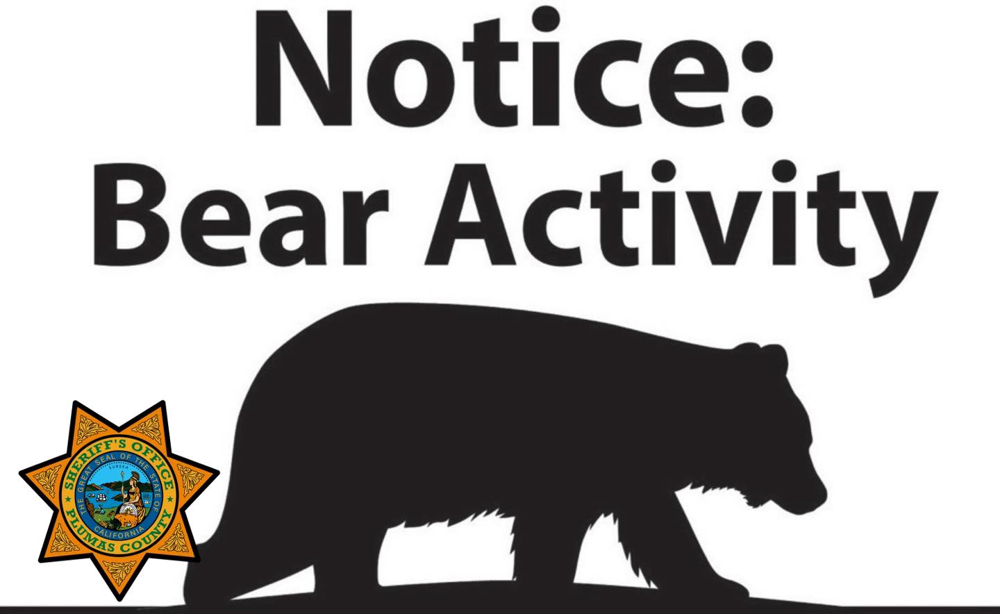 Injured Bear Sighting Alert for Portola Residents