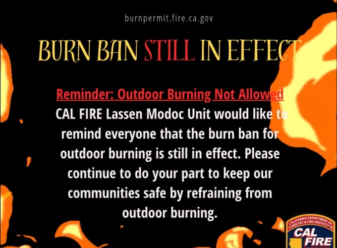CalFire Warns Residential Burn Ban Remains Despite Recent Rain
