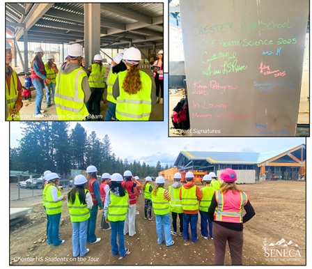 Chester High Students Support New Hospital with Beam Signing and Tour