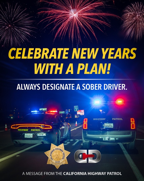 California Highway Patrol Tips for Safe New Year Celebrations and Driving