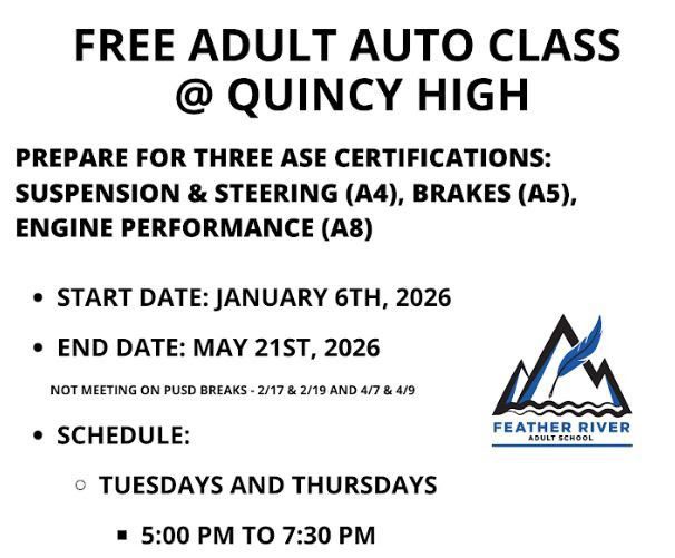 Free Auto Mechanics Class with ASE Certification Prep at Quincy High School