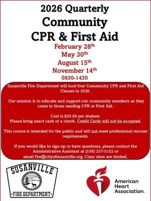Community CPR and First Aid classes