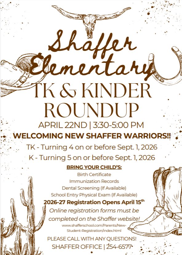 Shaffer Elementary TK & Kinder Roundup