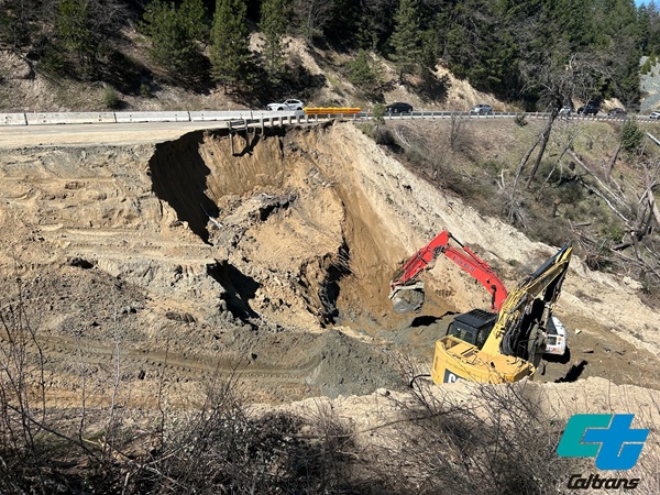Buckhorn Summit slide area on State Route 299