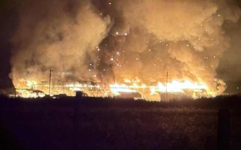 Massive Fire Old Lumber Mill