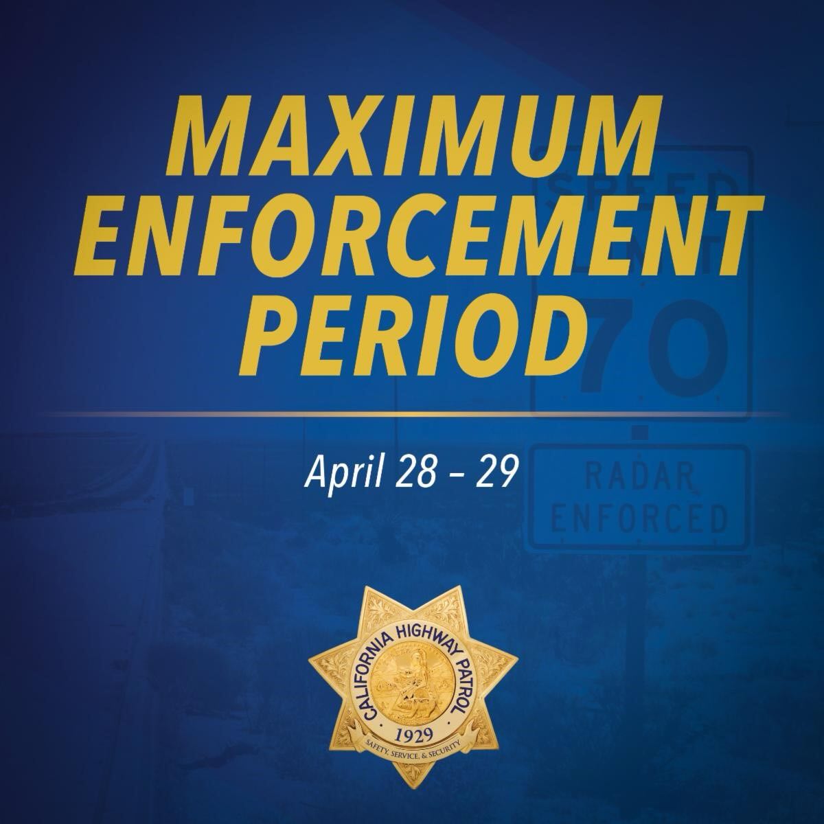California Highway Patrol Launches 24 Hour Speeding Enforcement to Reduce Fatal Crashes