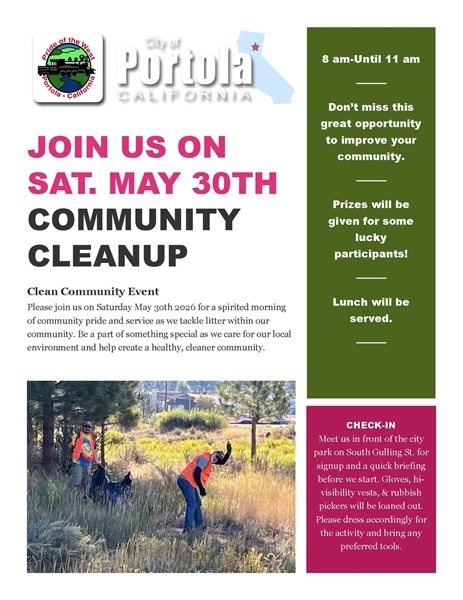 City of Portola Scheduled Clean up
