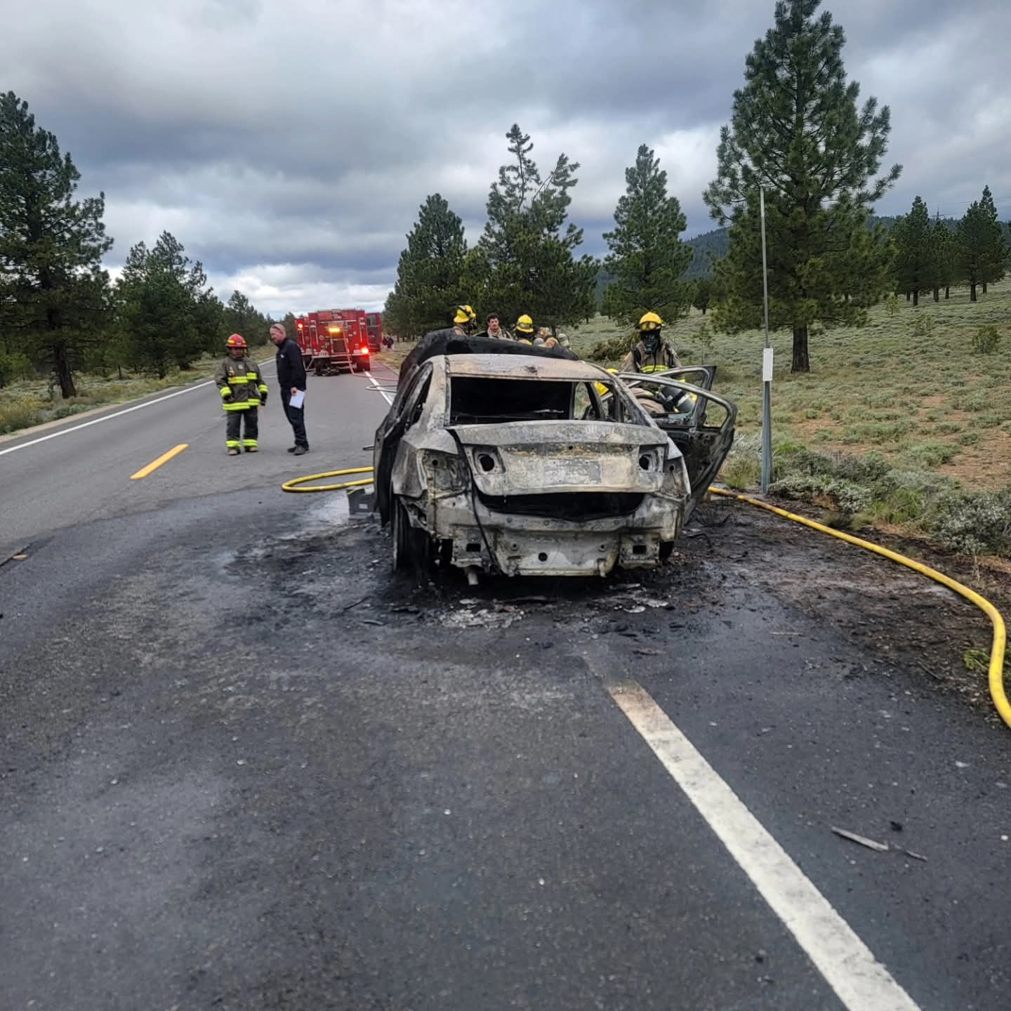 Vehicle Fire on Highway 44 Cleared Early Sunday Morning with No Injuries