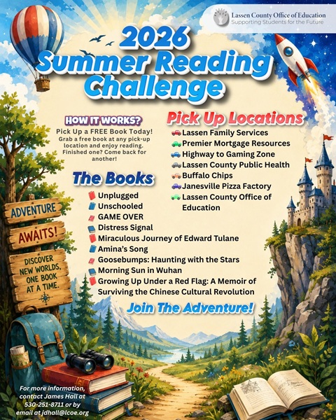 Join the 2026 Summer Reading Challenge for Free Books in Lassen County
