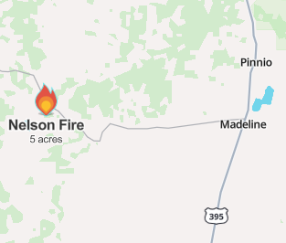 Nelson Fire Near Madeline Holds- No Evacuations Ordered