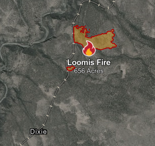 Loomis Fire Grows to 656 Acres; Containment at 18%