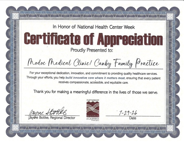 Modoc Medical Center Alturas Clinic Recognized for Excellence in Mammography and Expands Same Day Care