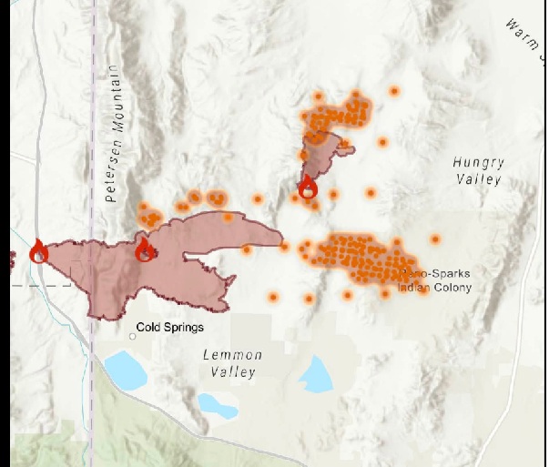 Fred Mountain Fire in Washoe County Prompts School Closures Evacuations and Power Outages